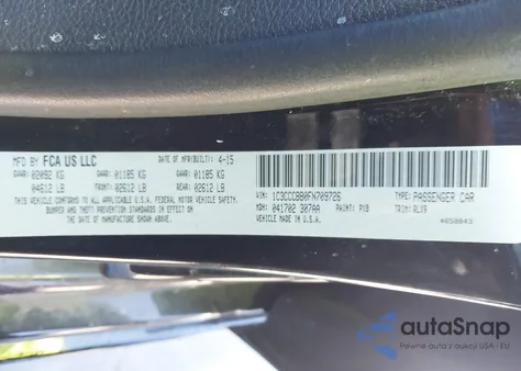 2015 Chrysler 200 S z USA, uszkodzony, nr VIN 1C3CCCBB0FN709726